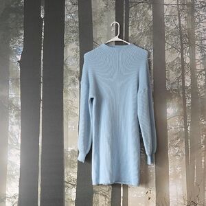 SHEIN Blue Midi Sweater Dress with Elegant Design